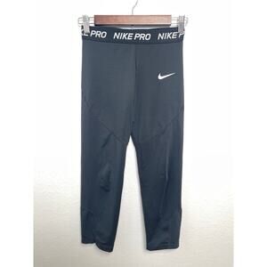 Nike Pro Youth XL Compression Leggings Black Dri-Fit Cropped Athletic Pants Kids